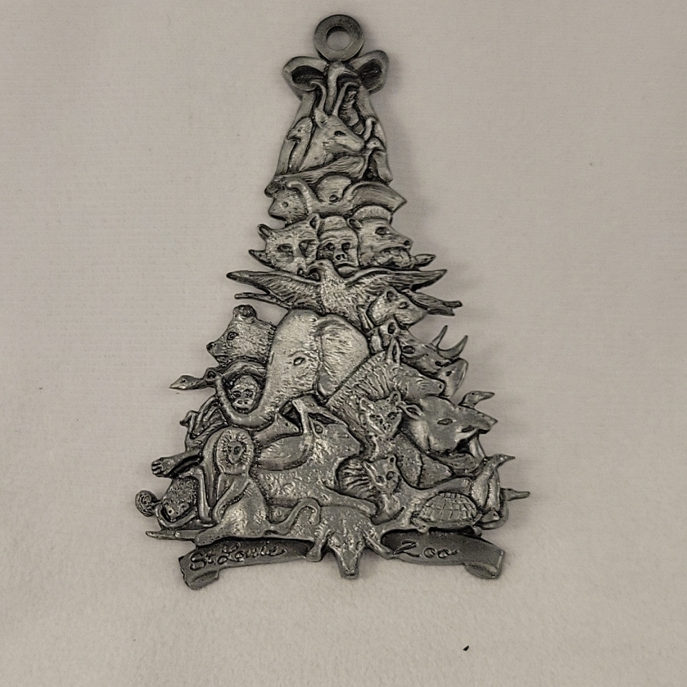Vintage Pewter St. Louis Zoo Animal Tree Ornament